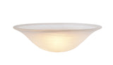 # 23142-11, Alabaster Glass Shade for Medium Base Socket Torchiere Lamp, Swag Lamp and Pendant,15" Diameter x 4-1/2" Height.