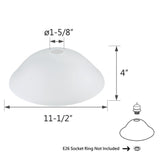 # 23148-11,Frosted British Helmet Shape Glass Shade for Medium Base Socket Torchiere Lamp, Swag Lamp ,Pendant, Island Fixture.11-1/2" Diameter x 4" Height.