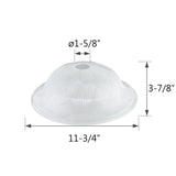 # 23151-11, Alabaster Glass Shade for Medium Base Socket Torchiere Lamp, Swag Lamp,Pendant, Island Fixture.11-3/4" Diameter x 3-7/8" Height.