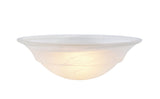 # 23502-01, Etched Alabaster Traditional Glass Shade for Medium Base Socket Torchiere Lamp, Swag Lamp and Pendant,15" Diameter x 5" Height.
