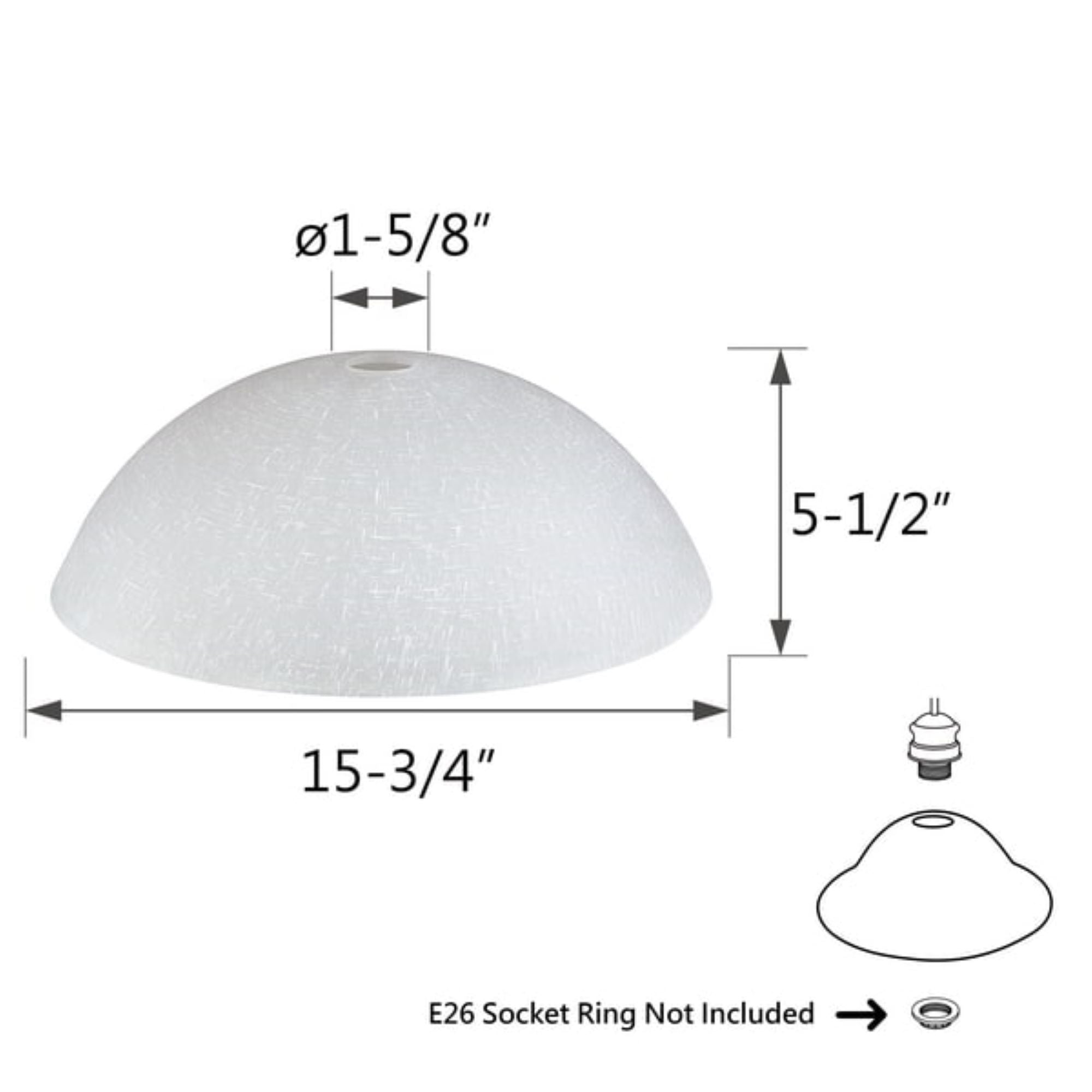 23503-01, Frosted Fabric Texture Glass Shade for Medium Base