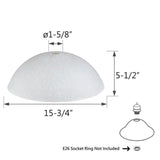 # 23503-01, Frosted Fabric Texture Glass Shade for Medium Base Socket Torchiere Lamp, Swag Lamp and Pendant,15-3/4" Diameter x 5-1/2" Height.