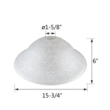 # 23504-01, Frosted Fabric Texture Glass Shade for Medium Base Socket Torchiere Lamp, Swag Lamp and Pendant,15-3/4" Diameter x 6" Height.