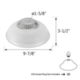 # 23506-01 Clear&Sandblasted/2 Tone Glass Shade for Medium Base Socket Torchiere Lamp, Swag Lamp ,Pendant, Island Fixture.9-7/8" Diameter x 3-1/2" Height.