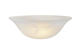# 23510-11,Alabaster Glass Shade for Medium Base Socket Torchiere Lamp, Swag Lamp and Pendant,14" Diameter x 4-3/4" High.