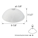 # 23514-11,Alabaster Glass Shade for Medium Base Socket Torchiere Lamp, Swag Lamp, Pendant and Island Fixture.9-7/8" Diameter x 3-1/2" High.