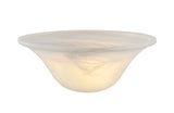 # 23517-11, Alabaster Glass Shade for Medium Base Socket Torchiere Lamp, Swag Lamp and Pendant& Island Fixture.12-1/4" Diameter x 4-3/4" Height.