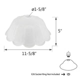 # 23521-11, Frosted Glass Shade for Medium Base Socket Torchiere Lamp, Swag Lamp and Pendant& Island Fixture.11-5/8" Diameter x 5" Height.