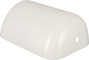 # 23601-11, Replacement Cased Opal Glass Shade For Bankers & Pharmacy Lamps, 8-3/4"L x 5-1/4"W x 3-1/8"H, WHITE