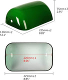 # 23601-21, Replacement Cased Opal Green Glass Shade For Bankers & Pharmacy Lamps, 8-3/4"L x 5-1/4"W x 3-1/8"H