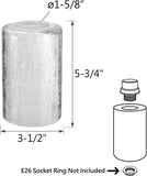 # 23614, Clear Cylinder Cracked Glass Shade.3-1/2"Dia x 5-3/4"H / Center Hole: 42mm. Sold in 1 / 2 / 3 & 4 Pack.