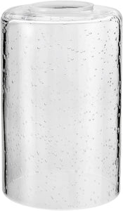 # 23615, Clear Seeded Cylinder Glass Shade.3-1/2"Dia x 5-1/2"H / Center Hole: 42mm. Sold in 1 / 2 / 3 & 4 Pack.