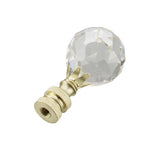 # 24007-11, 1 Pack, Clear Faceted Crystal Lamp Finial in Brass Plated Finish, 2 1/4" Tall