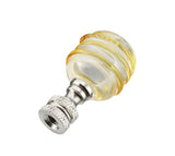 # 24012-12, 2 Pack Clear with Yellow Line Glass Lamp Finial in Nickel Finish, 2" Tall