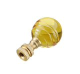 # 24015, 1 Pack Yellow Glass Ball Lamp Finial in Solid Brass Finish, 2" Tall