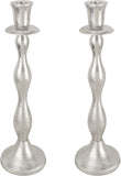 # 16303-11, Nickel Aluminum Solid Candle Holder, Table Decorative Candle Stand for Wedding, Dinning, Party, Home Decor, 4" Diameter x 14-1/4" Height