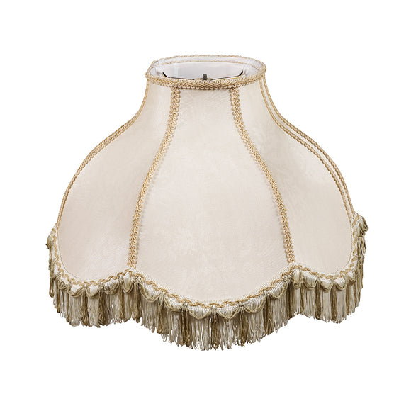 # 30304 Transitional Scallop Bell Shape Spider Construction Lamp Shade in Beige, 17