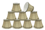 # 30003-X Small Bell Shape Mini Chandelier Clip-On Lamp Shade, Transitional Design in Light Gold Colored Fabric, 5" bottom width (3" x 5" x 4") - Sold in 2, 5, 6 and 9 Packs