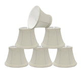 # 30004-X Small Bell Shape Mini Chandelier Clip-On Lamp Shade, Transitional Design in Off White Fabric, 5" bottom width (3" x 5" x 4" ) - Sold in 2, 5, 6 & 9 Packs