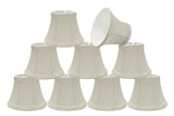 # 30004-X Small Bell Shape Mini Chandelier Clip-On Lamp Shade, Transitional Design in Off White Fabric, 5" bottom width (3" x 5" x 4" ) - Sold in 2, 5, 6 & 9 Packs