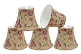 # 30005-X Small Bell Shape Mini Chandelier Clip-On Lamp Shade, Transitional Design in Floral Print, 5" bottom width (3" x 5" x 4" ) - Sold in 2, 5, 6 & 9 Packs
