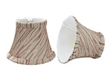 # 30006-X Small Bell Shape Mini Chandelier Clip-On Shade, Transitional Design in Off White, Red Striping, 5" bottom width (3" x 5" x 4" ) - Sold in 2, 5, 6 & 9 Packs