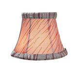 # 30006-X Small Bell Shape Mini Chandelier Clip-On Shade, Transitional Design in Off White, Red Striping, 5" bottom width (3" x 5" x 4" ) - Sold in 2, 5, 6 & 9 Packs