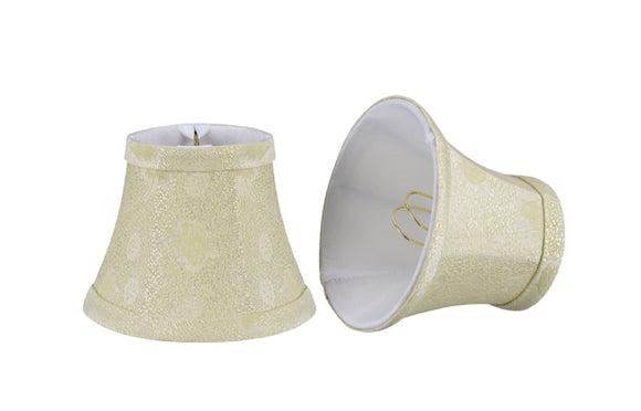 # 30007-X Small Bell Shape Mini Chandelier Clip-On Lamp Shade, Transitional Design in Butter Crème, 5