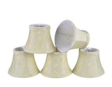 # 30007-X Small Bell Shape Mini Chandelier Clip-On Lamp Shade, Transitional Design in Butter Crème, 5" bottom width (3" x 5" x 4" )  - Sold in 2, 5, 6 & 9 Packs