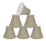 # 30008-X Small Bell Shape Mini Chandelier Clip-On Lamp Shade, Transitional Design in Butter Creme, 6" bottom width (3" x 6" x 5") - Sold in 2, 5, 6 & 9 Packs