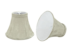 # 30010-X Small Bell Shape Mini Chandelier Clip-On Lamp Shade, Transitional Design in Butter Creme, 6" bottom width (3" x 6" x 5")  - Sold in 2, 5, 6 & 9 Packs