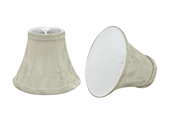 # 30010-X Small Bell Shape Mini Chandelier Clip-On Lamp Shade, Transitional Design in Butter Creme, 6