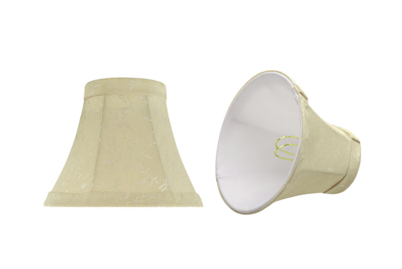 # 30011-X Small Bell Shape Mini Chandelier Clip-On Lamp Shade, Transitional Design in Butter Creme, 6