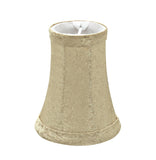 # 30015-X Small Bell Shape Mini Chandelier Clip-On Lamp Shade, Transitional Design in Light Gold print, 4" bottom width (2 1/2" x 4" x 5" ) - Sold in 2, 5, 6 & 9 Packs
