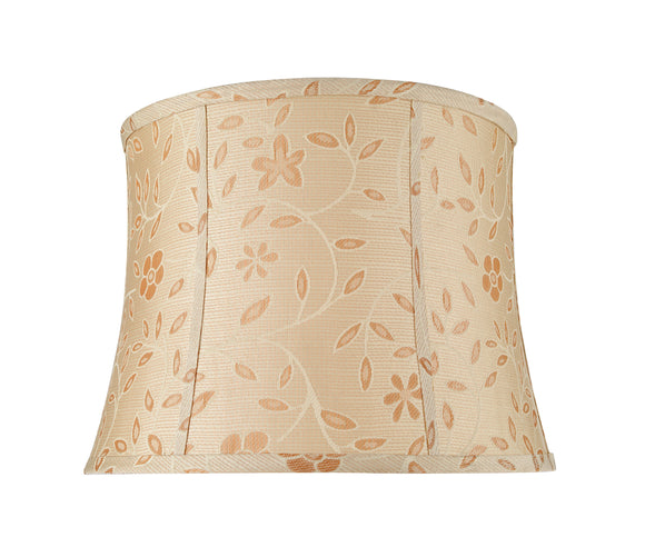 # 30023 Transitional Bell Shape Spider Construction Lamp Shade in Gold fabric with Floral Design, 16