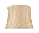 # 30023 Transitional Bell Shape Spider Construction Lamp Shade in Gold fabric with Floral Design, 16" wide (14" x 16" x 12")