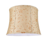 # 30023 Transitional Bell Shape Spider Construction Lamp Shade in Gold fabric with Floral Design, 16" wide (14" x 16" x 12")