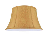 # 30025  Transitional Bell Shape Spider Construction Lamp Shade in Pumpkin Gold with Leaf Design, 19" wide (13" x 19" x 11")