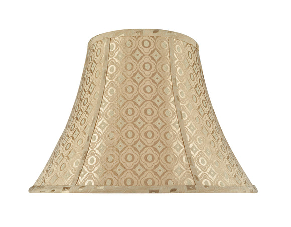 # 30028 Transitional Bell Shape Spider Construction Lamp Shade in Gold Textured Fabric with design, 18