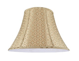# 30028 Transitional Bell Shape Spider Construction Lamp Shade in Gold Textured Fabric with design, 18" wide (9" x 18" x 13")