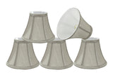 # 30033-X Small Bell Shape Mini Chandelier Clip-On Lamp Shade, Transitional Design in Grey Color Fabric, 6" bottom width (3" x 6" x 5") -Sold in 2, 5, 6 & 9 Packs