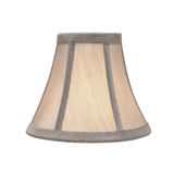 # 30033-X Small Bell Shape Mini Chandelier Clip-On Lamp Shade, Transitional Design in Grey Color Fabric, 6" bottom width (3" x 6" x 5") -Sold in 2, 5, 6 & 9 Packs