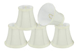 # 30035-X Small Bell Shape Mini Chandelier Clip-On Lamp Shade, Transitional Design in Off White, 5" bottom width (3" x 5" x 4 1/2") - Sold in 2, 5, 6 & 9 Packs