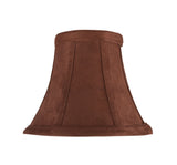 # 30038-X  Small Bell Shape Mini Chandelier Clip-On Lamp Shade, Transitional Design in Brown Suede, 6" bottom width (3" x 6" x 5") - Sold in 2, 5, 6 & 9 Packs