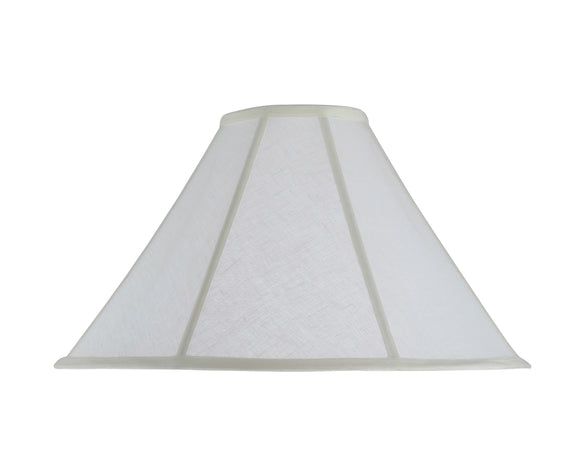 # 30042 Transitional Bell Shape Spider Construction Lamp Shade in Off White Linen Fabric, 18