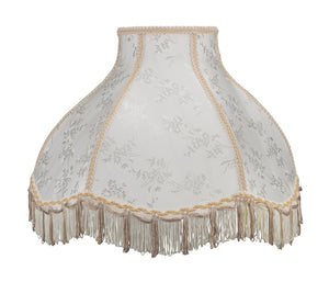 # 30043 Transitional Scallop Bell Shape Spider Construction Lamp Shade in Beige Textured Fabric, 17" wide (6" x 17" x 12")