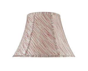 # 30044 Transitional Bell Shape Spider Construction Lamp Shade in Off White with Red Stripes, 13" wide (7" x 13" x 9 1/2")
