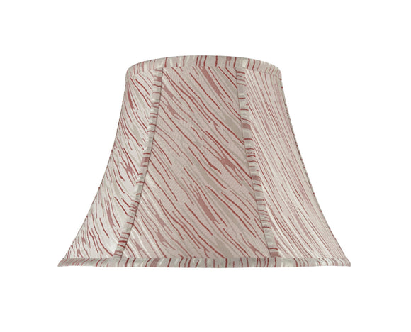 # 30044 Transitional Bell Shape Spider Construction Lamp Shade in Off White with Red Stripes, 13
