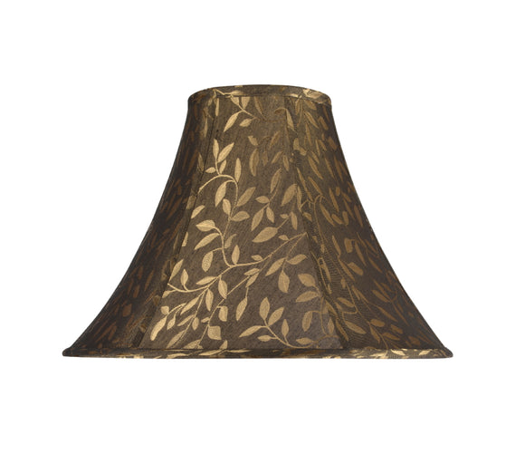 # 30046 Transitional Bell Shape Spider Construction Lamp Shade in Brown Textured Fabric, 16