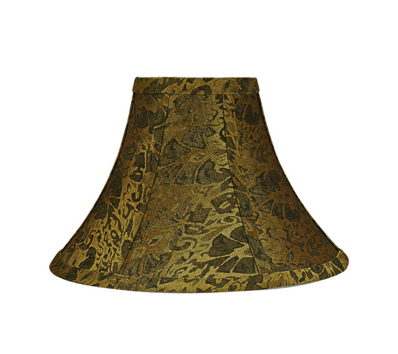 # 30047 Transitional Bell Shape Spider Construction Lamp Shade in Pumpkin Gold Textured Fabric, 16
